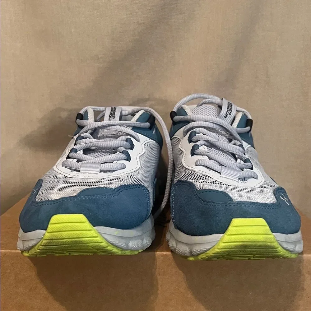 Under Armour Men’s Running Training Shoes Blue Gray Lime 12 mens
